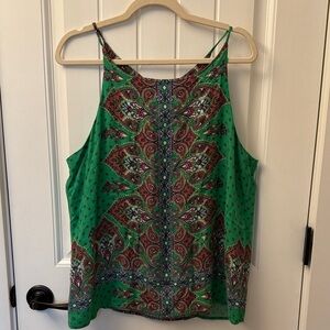 Vibrant Green Paisley Tank Top